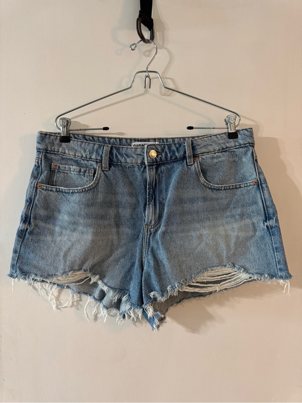 Garage Light Blue Distressed Denim Cutoff Shorts